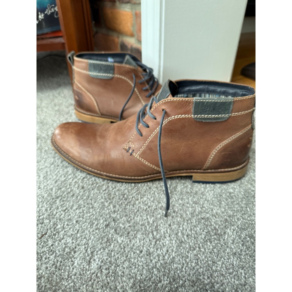 Lee Cooper Mens Brown Leather Chukka Boots‎ Ankle Lace Up Size 45 EU